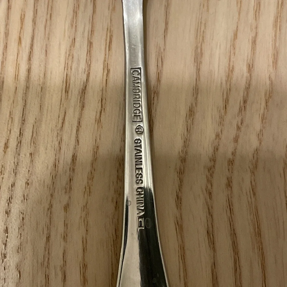 Cambridge flatware‎ stainless steel demitasse fold set of three silver tone